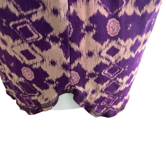 This Is J Bamboo Blend Purple Ikat Print Long Sleeve Lounge Top Size M - Picture 6 of 8